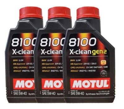 Huile Moteur Motul 8100 X-clean gen2 5W-40 3 L BMW LL04 dexos2 MB 229.52 - Photo 1/3