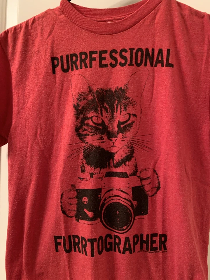 Camiseta Gráfica Niños Cuello Redondo Divertido Gato "FURTÓGRAFO PROFESIONAL" Talla M Foto 2 de 4