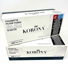 Korona SLIM White Empty Cigarette Tubes 6,8 mm Diameter - 500 pcs or 1250 pcs