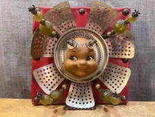 Rare Original Signed Rick Frausta Mixed Media Wall Folk Art Hand Made Sculpture