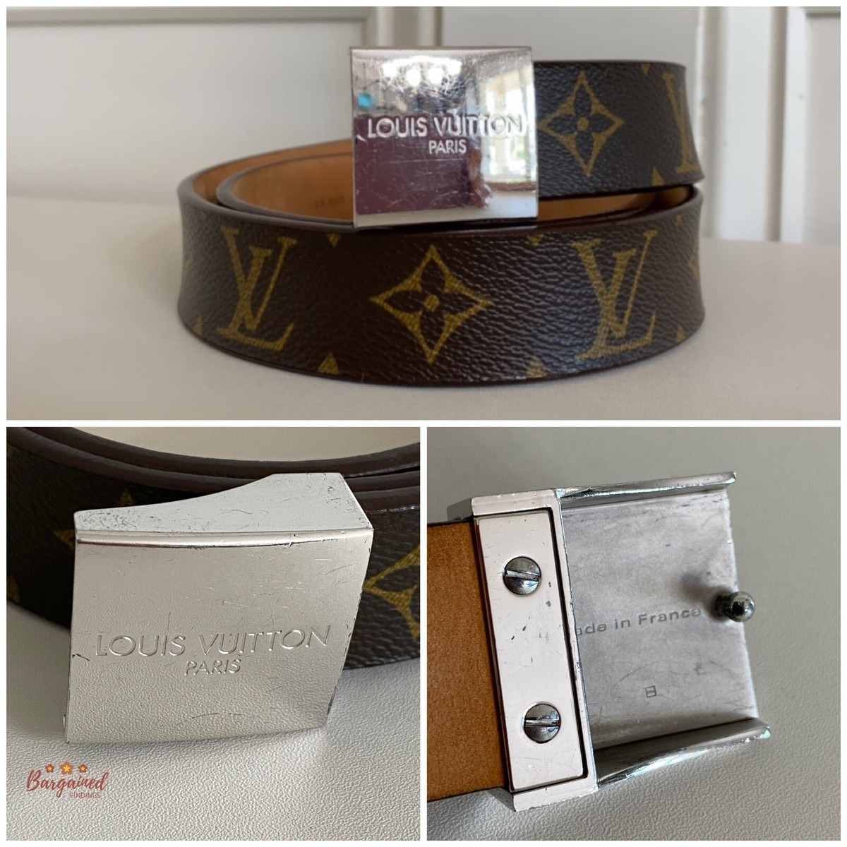 Louis Vuitton ブラウンレザーベルト Louis Vuitton ブラウンレザーベルト 80/32