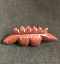 Zuni Dinosaur Fetish by Brandon Phillips*SIGNED* New Inlaid Pipestone 4255