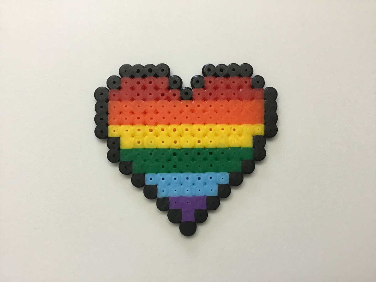 Bead Rainbow Heart Hama Bead Heart Designs Hama Bead LGBT+ Pride