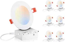 Cloudy Bay 12 Pack 4 Inch 10W 5CCT Ultra-Thin LED Recessed Ceiling Lights