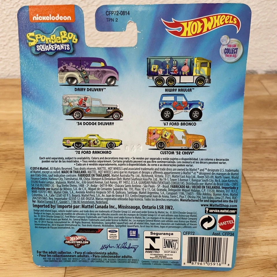 2015 Hot Wheels Premium Nickelodeon SpongeBob SquarePants 67 Ford Bronco J2 - Image 2 of 4