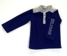 Tommy Hilfiger Toddler Boys Fleece Pullover Blue Gray 1/4 Snap 24 Months