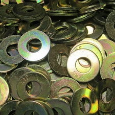 (500) Pieces 3/8" USS Thru-Hardened Flat Washer Yellow Zinc Grade 8