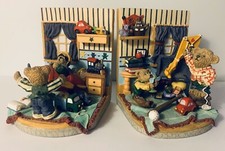 VTG Teddy Bear with Boy Toys Bookends Child Room Nursery