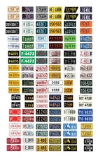 1/64 scale model car assorted vintage USA semi truck license plates state tags
