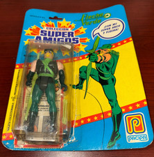 GREEN ARROW DC Pacipa Super Amigos  Powers  FLECHA VERDE RARE on Damaged Card