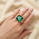 Elegant Blue Green Tourmaline 22.95Ct 925 Sterling Silver Rose Gold Rings Size 6