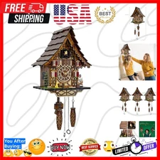 Traditional Handcrafted Cuckoo Clock with 12 Melodies – Antique Wall Decor