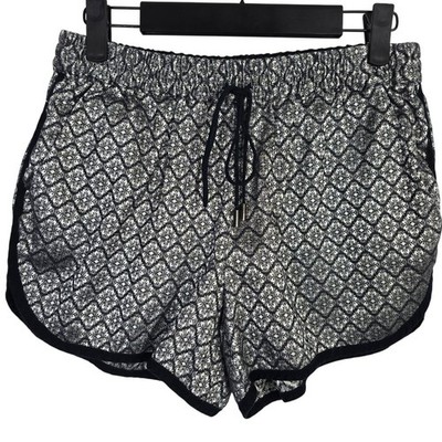 Victorias Secret Womens Black White Floral Print Pajama Sleep Shorts Size S