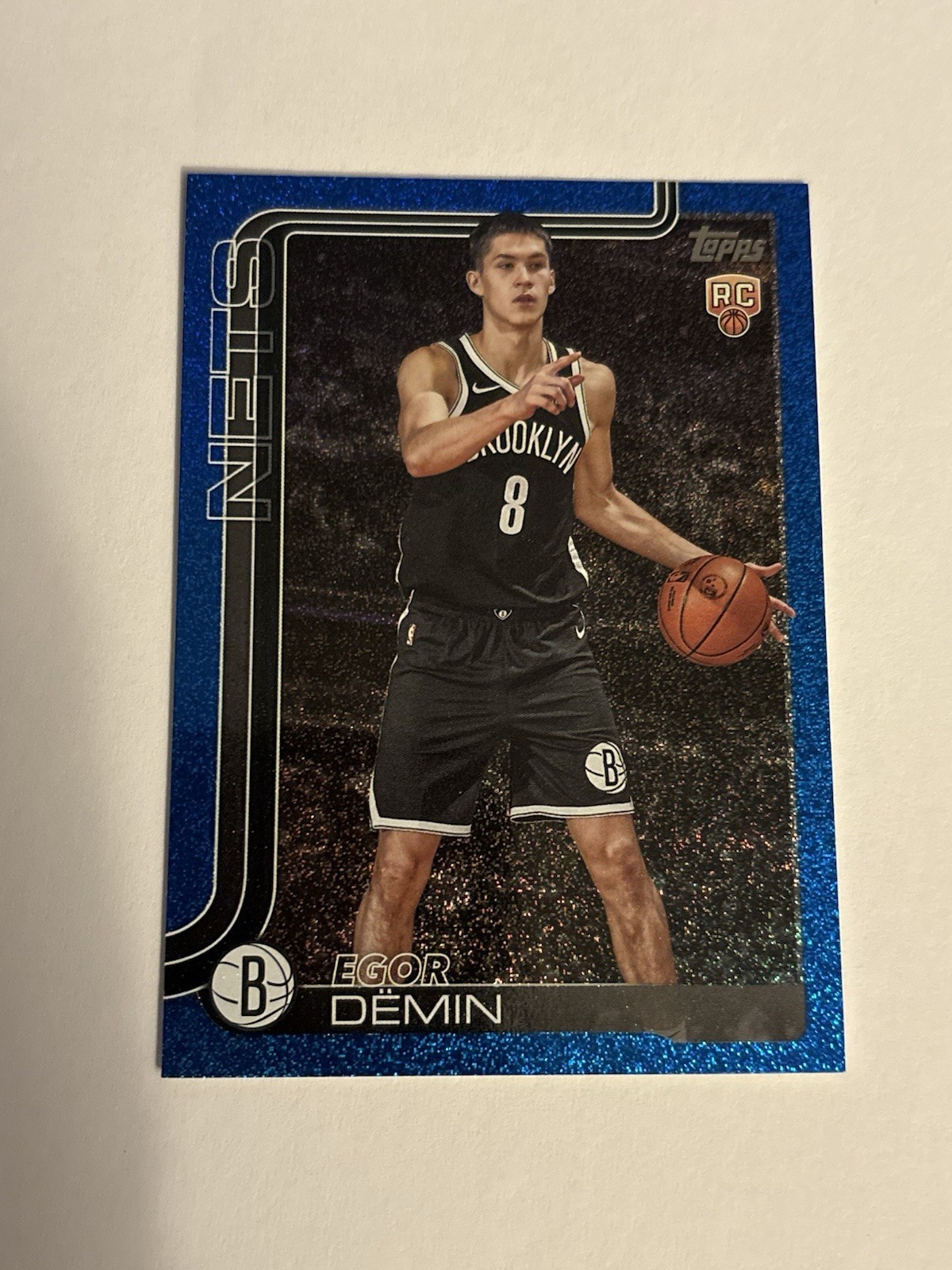 2025-26 Topps Egor Demin Blue Sand Glitter SP RC Rookie #208 Brooklyn Nets