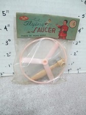 FLYING SAUCER 1960s space novelty toy Hong Kong MIP windup plastic