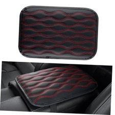 Amiss Car Center Console Cover, Upgraded Leather Car Armrest Cushion, red