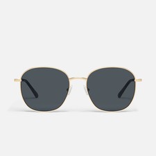 NEW Quay Women's Round Polarized Sunglasses  JEZABELL GOLD SMOKE POLARIZED