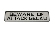Beware of Attack Gecko Sign Bearded Dragon Crested Gecko Reptile Lizard Snake...