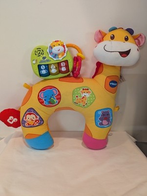 VTech Tummy Time Discovery Pillow Giraffe Baby Plush Stuffed Animal Musical Toy
