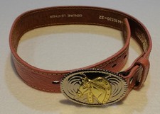 Nocona Pink Leather Belt Girls  size 22  Western Cowgirl, Horse Buckle