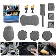 11 PCS Car Cleaning Kit Wash Detailing Set Wheel Brush Mitt Sponge Towels Tools