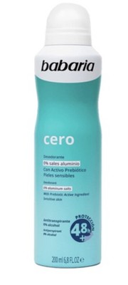 2 Pack Babaria Cero Deodorant and Antiperpirant Spray by Babaria for Women