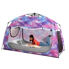 Indoor Instant Privacy Bed Tent for Sleeping,Quick Set-up Bed Tw" Galaxy