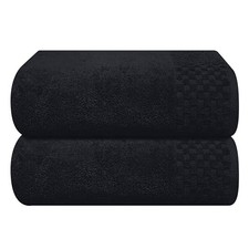 Ultra Soft 2 Pack Oversized Bath Towel Set 28x55 inches, 2 Pack Bath Black