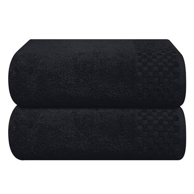  Ultra Soft 2 Pack Oversized Bath Towel Set 28x55 inches, 2 Pack Bath Black