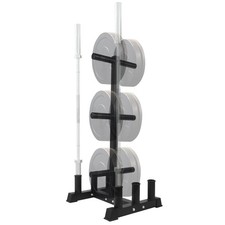 Olympic Plate Rack 880LB, 6-Peg Weight Tree for 2" Bumper Plates   Home Gym