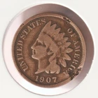 US Rare Old West 1907 Indian Head Penny Coin American Collection Shield Cent USA
