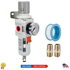 3/4" NPT Compressed Air Filter Regulator Combo with 5 Micron Brass Element