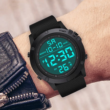 Men's Waterproof Tactical Sports Watch with LED Backlight