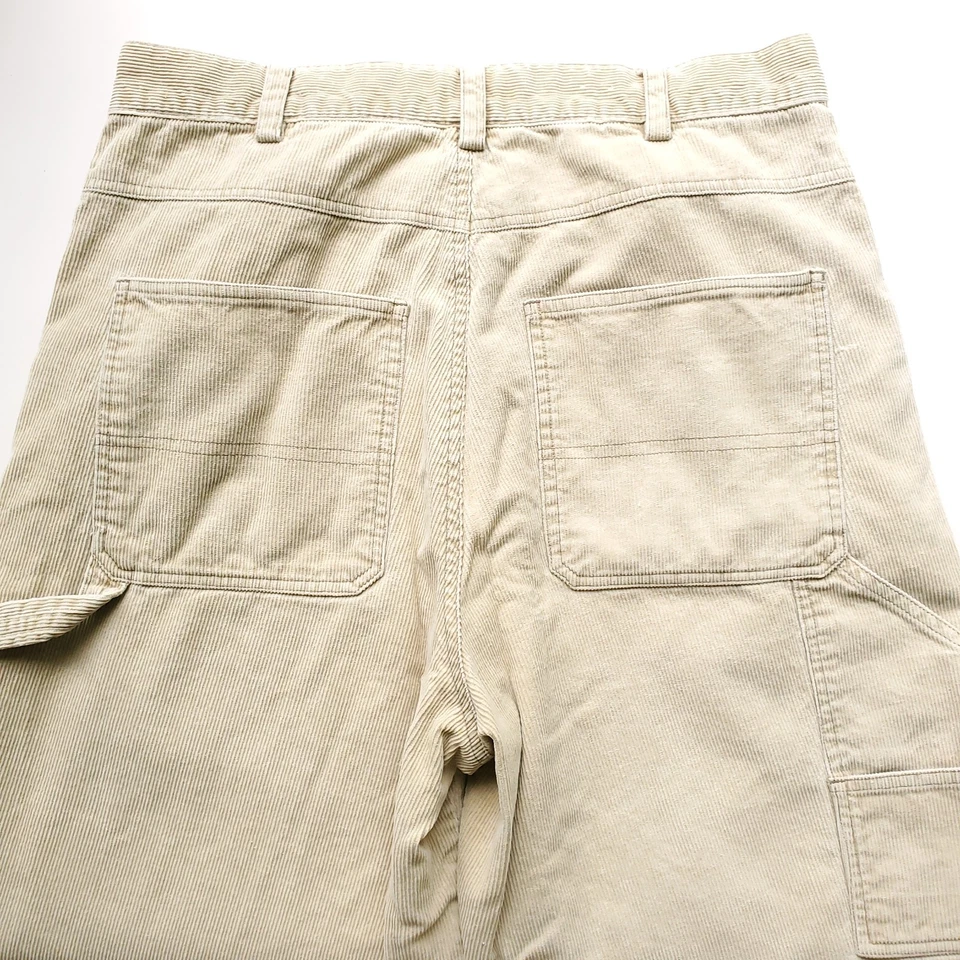 Rue 21 Guys Corduroy Painter Pants 31 x 32 (33x34 on tag) Beige VTG Y2K 90s - Image 3 of 4