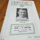 Celtic v St Johnstone Scottish League Football Programme  1/10/1966.