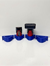 Milwaukee M12 Battery Holder Mount 4-Pack - Blue 3D Printed Durable Wall Bracket