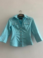 Mugler Light Blue Jacket Cotton EU 38