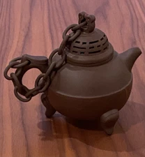 Vintage Signed Rare CCCI Handmade Chinese Brown Clay Teapot