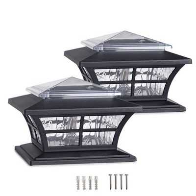 Ks4103qtx2 Solar Post Cap Lights 4x4 Fit For Wooden Posts 2 Pack