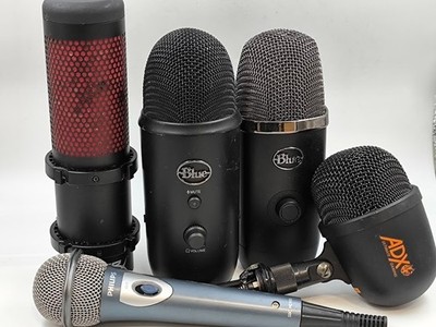 Konvolut 5 Mikrofone Blau Philips HyperX ADX Verschiedene Modelle Für Teile