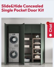 Slide&Hide Concealed Pocket Door Kit Hardware Set Stainless Steel