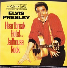 ELVIS PRESLEY - 45RPM + PICTURE SLEEVE - GOLD VINYL - HEARTBREAK HOTEL