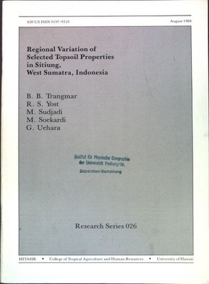 Regional Variation of Selected Topsoil Properties in Sitiung, West Sumatra, Indo