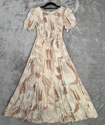 chinese dress ladies Joyfolie Women's Alia Maxi Dress in Cream, Large