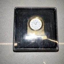 New In Box Miniature Brass Clock Quartz Times Square Japan