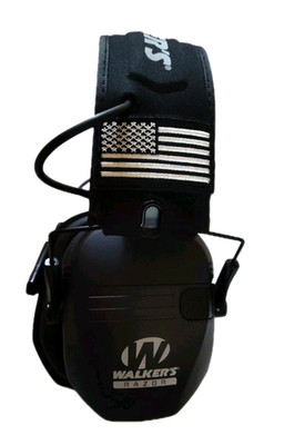 Walkers Razor Series Slim Shooter Electronic Muff Patriot Black Batteries Inc