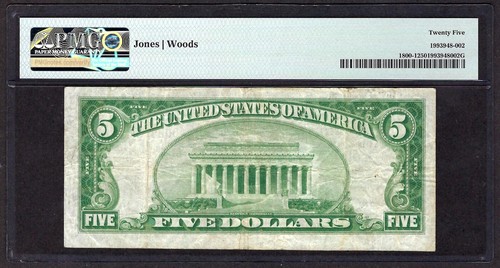 🇺🇸 WA 1929 $5 ♚♚COLFAX, WASHINGTON♚♚ PMG VF 25 - Picture 3 of 3