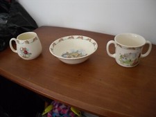 Bunnykins Childrens Set: Mug, 2 HANDLE MUG Cereal Bowl,