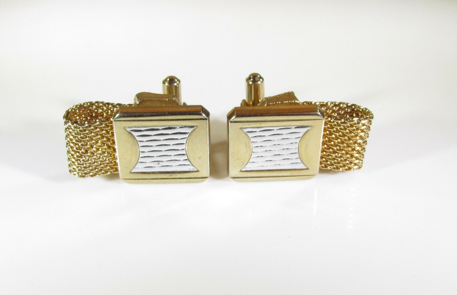 Wrap Cufflinks with Rectangle and Silver Design - image 2