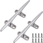 New Listing2Pk Boat Cleat 8inch 316 S/S Dock Cleat Open Base Rope Cleat Fasteners W/ Screws